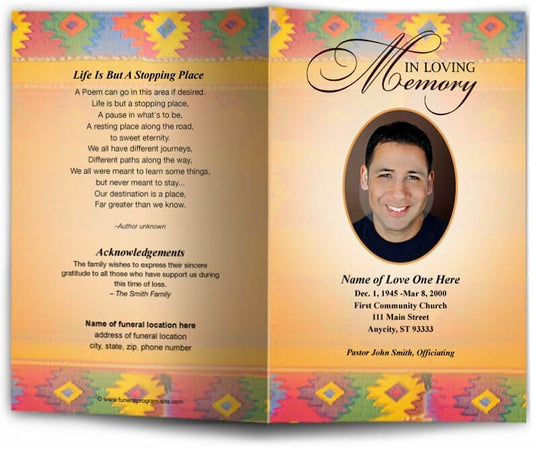Decolores Funeral Program Template - The Funeral Program Site
