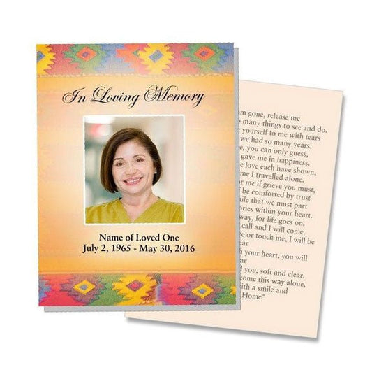 DeColores Small Memorial Card Template - The Funeral Program Site