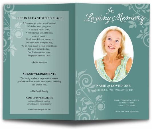 Decorative Funeral Program Template - The Funeral Program Site