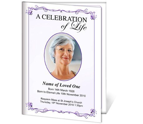 Delicate A4 Funeral Order of Service Template - The Funeral Program Site