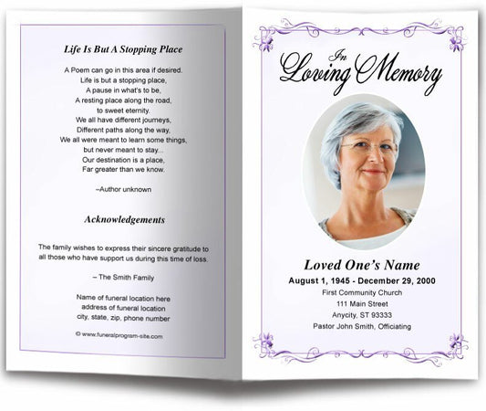 Delicate Funeral Program Template - The Funeral Program Site