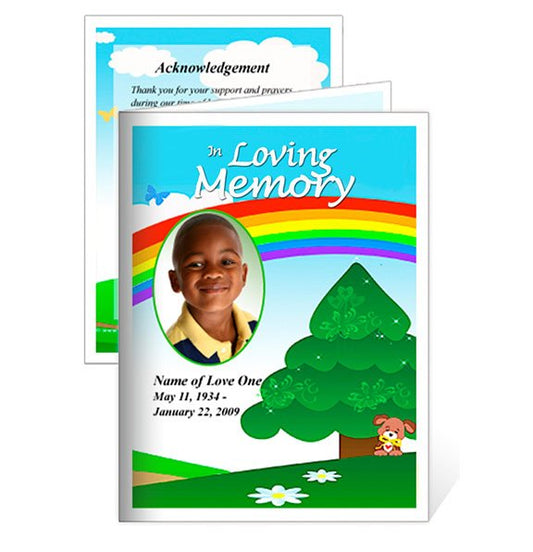 Delight Small Memorial Card Template - The Funeral Program Site