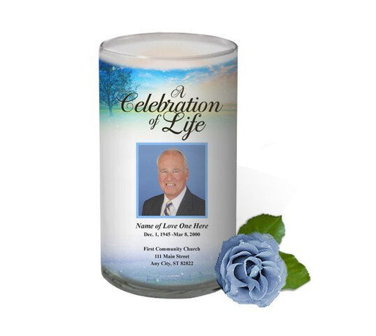 Destiny Personalized Glass Memorial Candle - The Funeral Program Site
