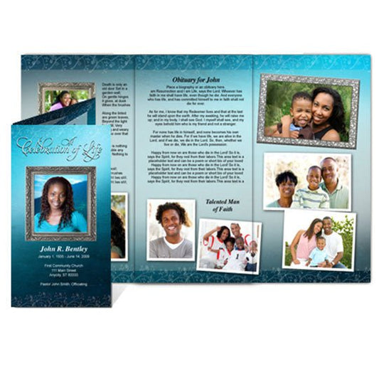 Devotion TriFold Funeral Brochure Template - The Funeral Program Site