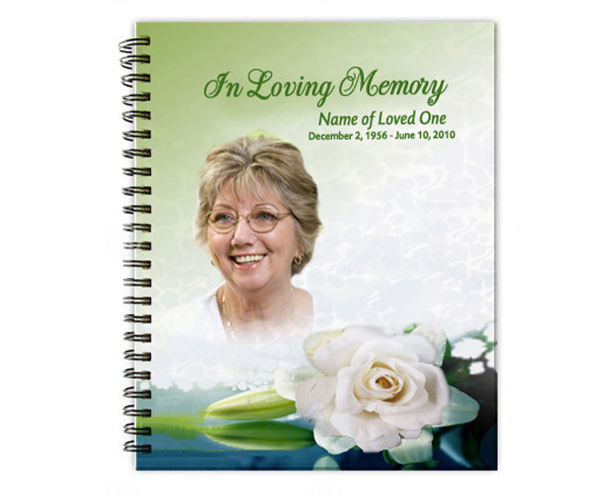 Divine Spiral Wire Bind Memorial Funeral Guest Book.