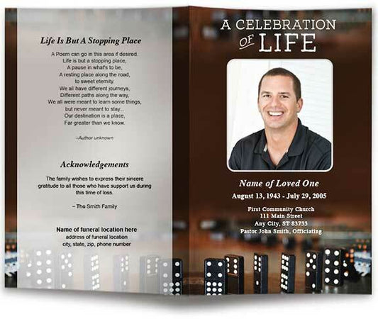 Dominoes Funeral Program Template - The Funeral Program Site