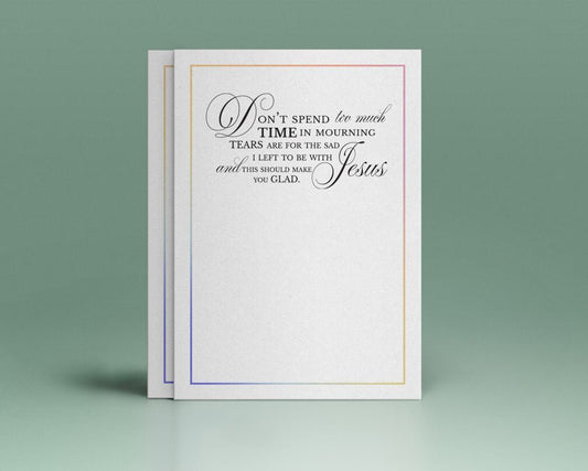 Don't Spend Too Much Time Funeral Poem Word Art - The Funeral Program Site