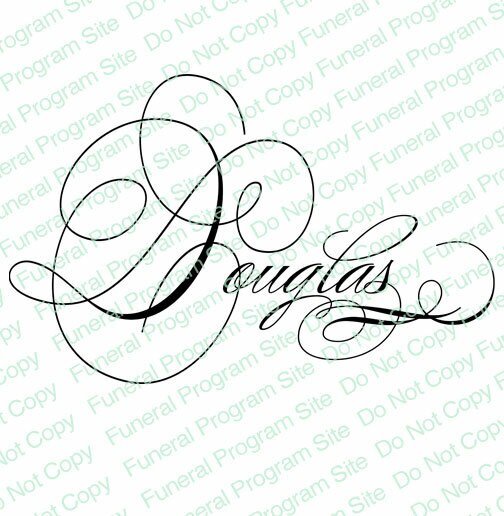 Douglas Word Art Name Design - The Funeral Program Site