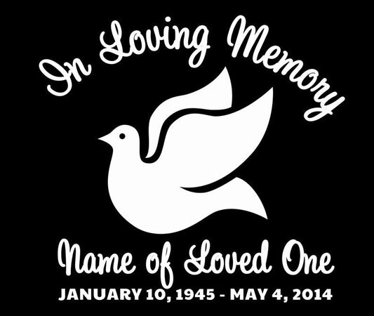 Dove In Loving Memory Car Decal - The Funeral Program Site