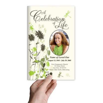 Dragonfly Funeral Program Template.