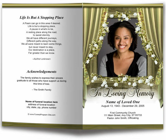 Drape Funeral Program Template - The Funeral Program Site