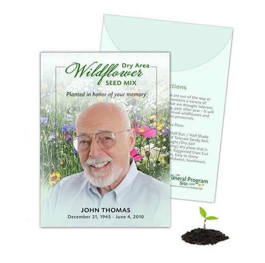 Dry Area Custom Wildflower Seed Packet (Pack of 10) - The Funeral Program Site