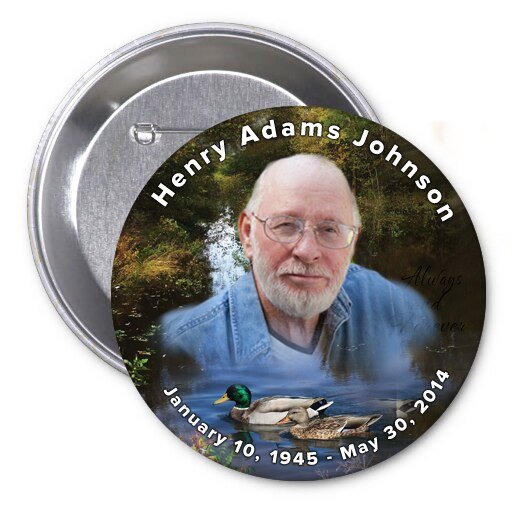 Duck Pond Memorial Button Pin (Pack of 10) - The Funeral Program Site