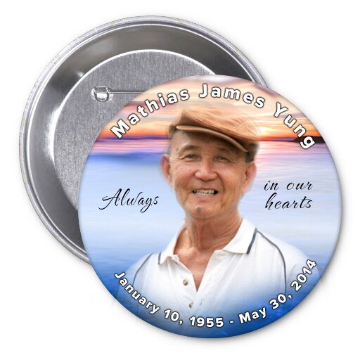 Dusk Skies Memorial Button Pin (Pack of 10) - The Funeral Program Site