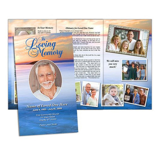 Dusk TriFold Funeral Brochure Template - The Funeral Program Site