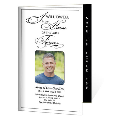 Dwell Pond 4-Sided Graduated Funeral Program Template.