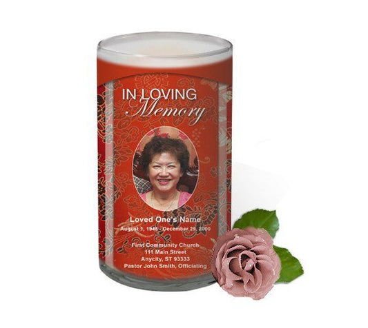Dynasty Personalized Glass Memorial Candle - The Funeral Program Site