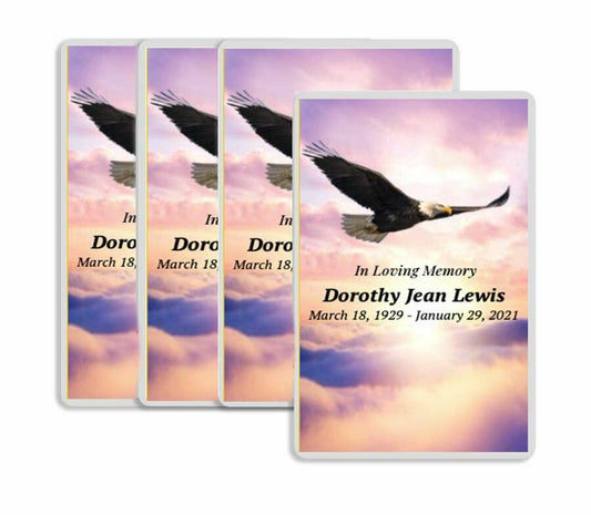 Eagle's Wings Funeral Prayer Card Design & Print (Pack of 50) - The Funeral Program Site