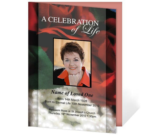 Elegance A4 Funeral Order of Service Template - The Funeral Program Site