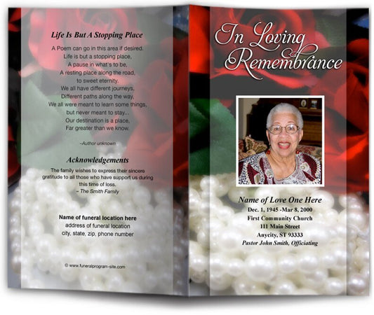 Elegance Funeral Program Template - The Funeral Program Site