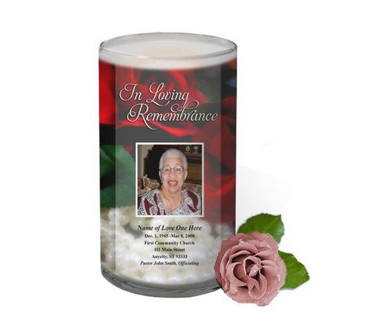 Elegance Personalized Glass Memorial Candle - The Funeral Program Site