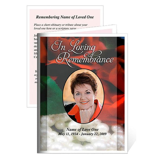 Elegance Small Memorial Card Template - The Funeral Program Site