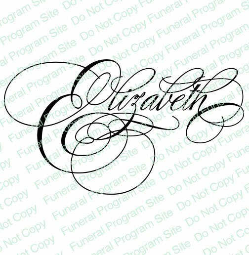 Elizabeth Word Art Name Design - The Funeral Program Site