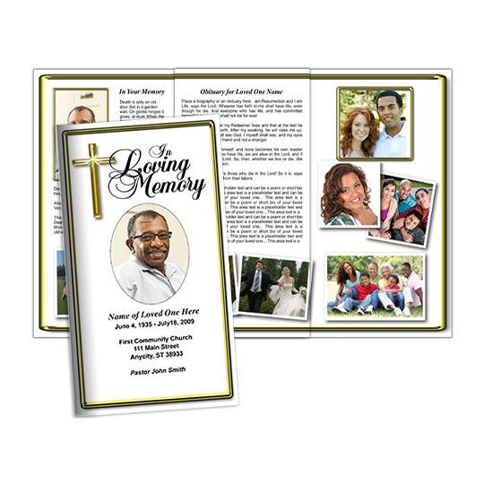 Embassy TriFold Funeral Brochure Template.