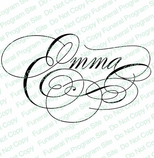 Emma Word Art Name Design - The Funeral Program Site