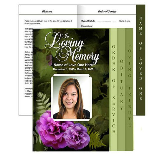 Essence 8 - Sided Graduated Program Template - The Funeral Program Site