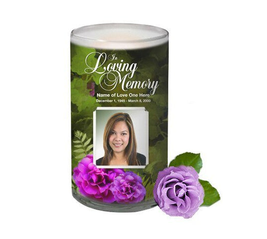 Essence Personalized Glass Memorial Candle - The Funeral Program Site