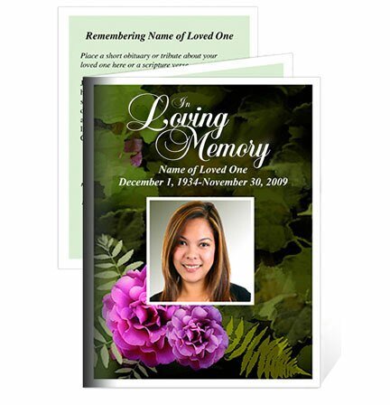 Essence Small Memorial Card Template - The Funeral Program Site