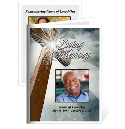 Eternal Small Memorial Card Template - The Funeral Program Site