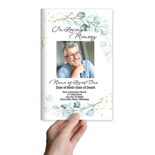 Eucalyptus Online Funeral Program Template - The Funeral Program Site