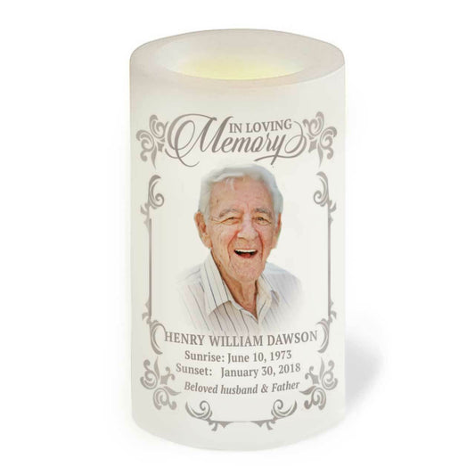 Eureka Personalized Flameless LED Memorial Candle - The Funeral Program Site