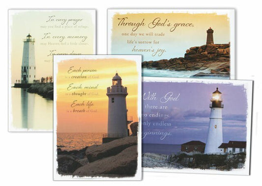 Everlasting Light Assorted Sympathy Cards (Box of 12) - The Funeral Program Site