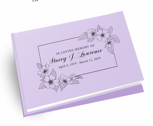 Excellence Landscape Linen Funeral Guest Book - The Funeral Program Site