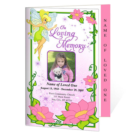 Fairy 4-Sided Funeral Graduated Program Template.