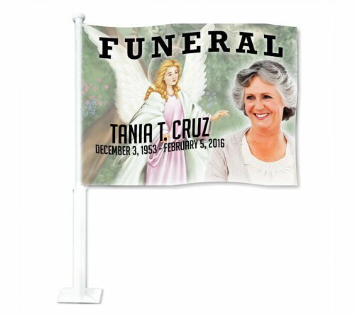Faith Funeral Car Flag and Pole - The Funeral Program Site