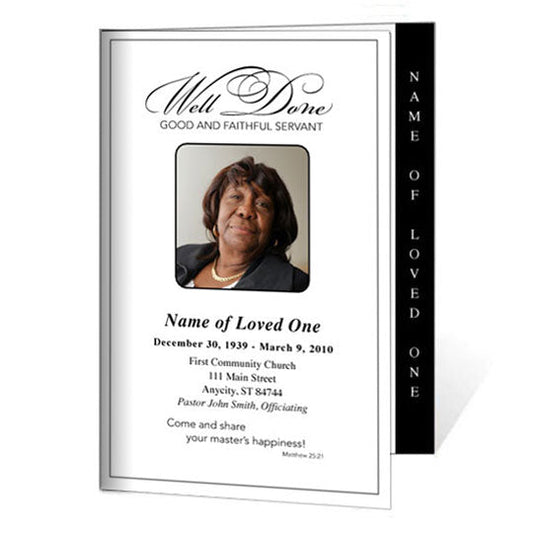 Faithful 4 - Sided Funeral Graduated Program Template - The Funeral Program Site