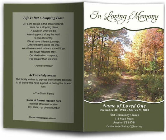 Fall Funeral Program Template - The Funeral Program Site