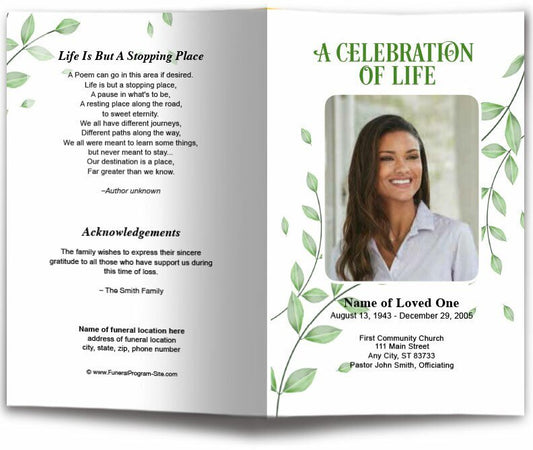 Fallen Leaf Funeral Program Template - The Funeral Program Site