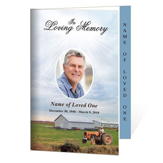 Farm 4 - Sided Funeral Graduated Program Template - The Funeral Program Site