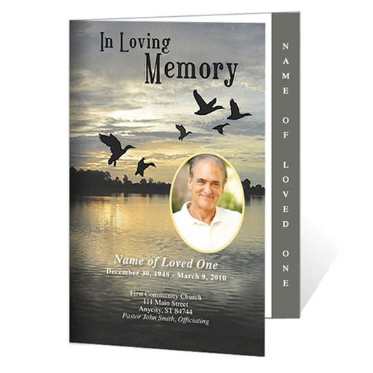 Flight 4 - Sided Graduated Funeral Program Template - The Funeral Program Site