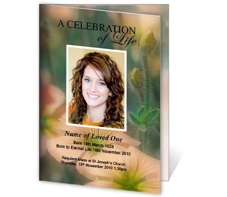 Floral A4 Funeral Order of Service Template - The Funeral Program Site