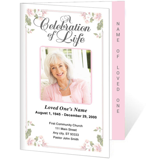 Floret 4 - Sided Graduated Funeral Program Template - The Funeral Program Site