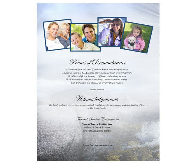 Lighthouse Funeral Flyer Template.