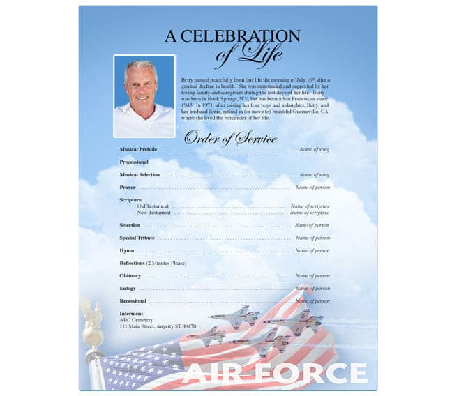 Air Force Funeral Flyer Template.