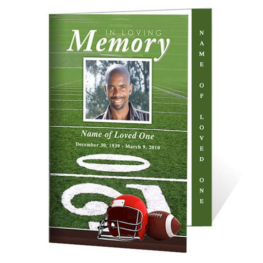 Football 4 - Sided Graduated Funeral Program Template - The Funeral Program Site