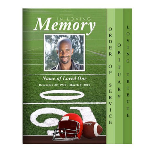 Football 8 - Sided Graduated Funeral Program Template - The Funeral Program Site